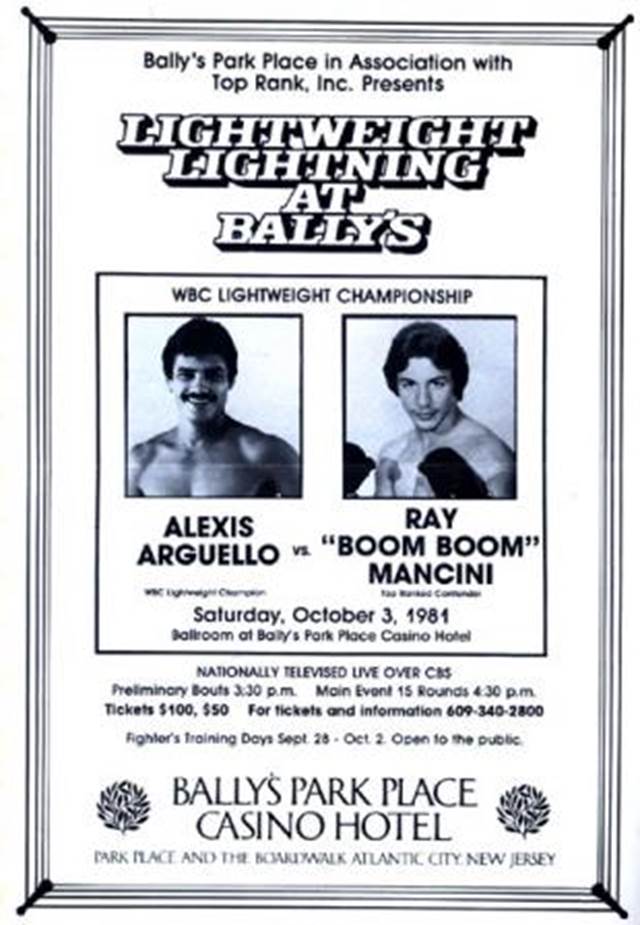 Alexis Argüello vs. Ray Mancini (3 de Octubre de 1981)