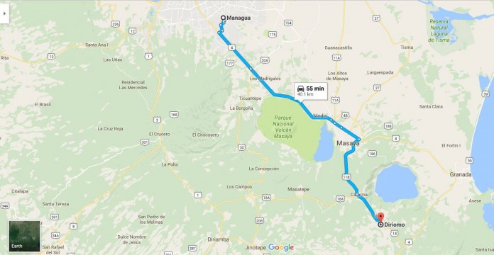 Mapa Managua-Diriomo, GRANADA Mapa Managua-Diriomo, GRANADA