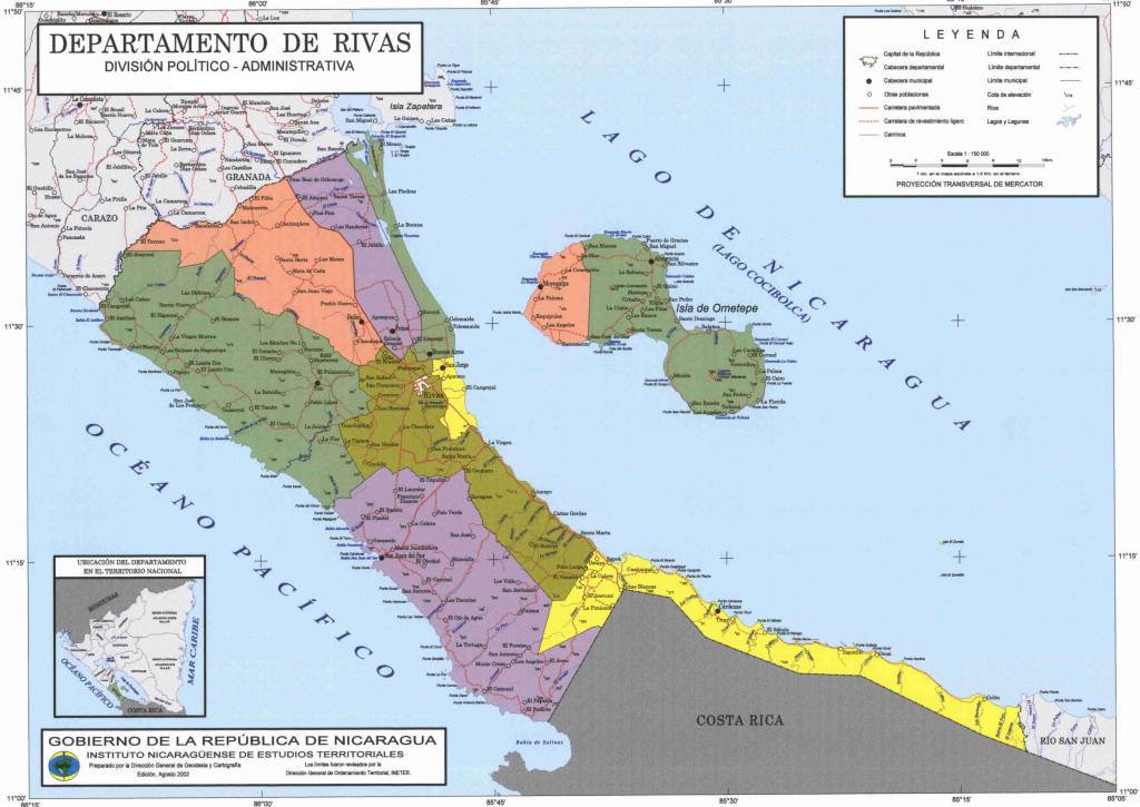 Mapa del Departamento De Rivas