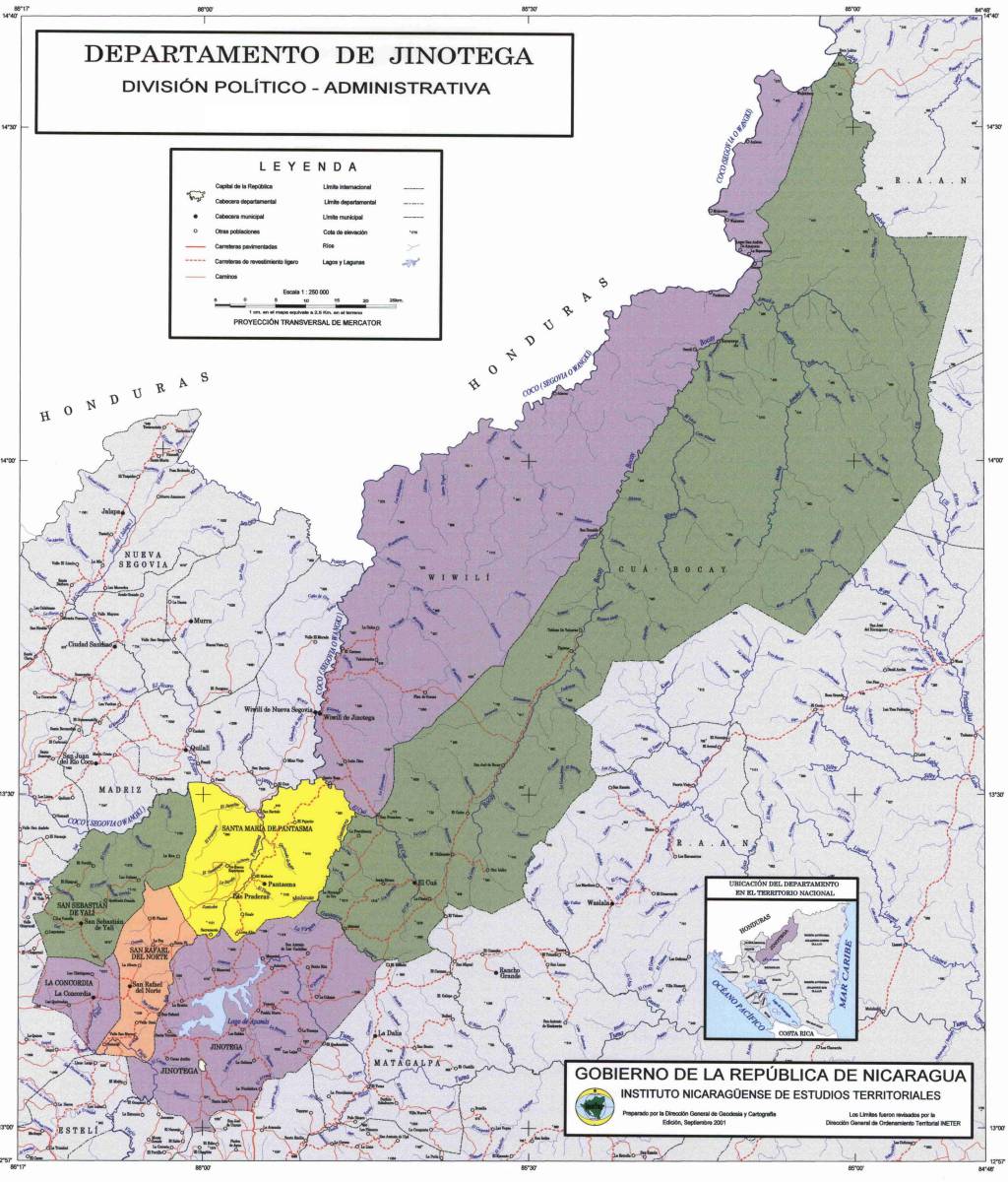 Mapa del Departamento de Jinotega