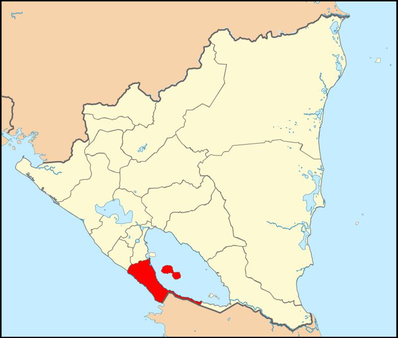 Mapa Del Departamento De Rivas