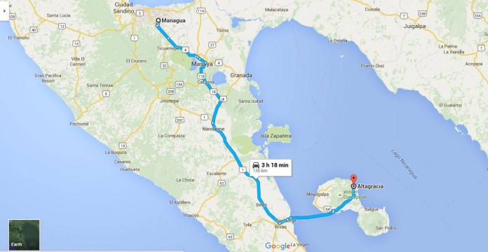 Mapa Managua-Altagracia, Isla De Ometepe, RIVAS