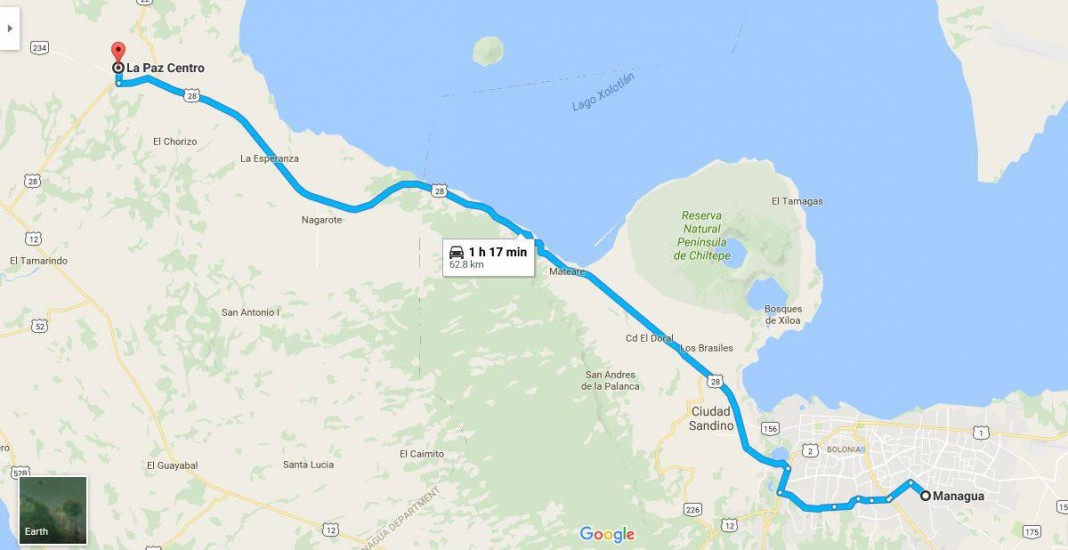Mapa Managua-La Paz Centro, LEÓN