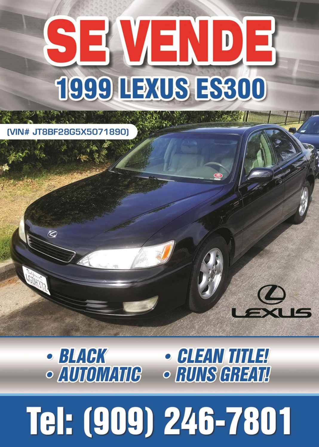 Se Vende 1999 LEXUS ES300