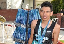 El Maratonista Nicaragüense Dirian Bonilla Primer Latinoamericano en cruzar la meta del Maratón de Los Ángeles 2018