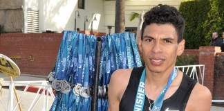 El Maratonista Nicaragüense Dirian Bonilla Primer Latinoamericano en cruzar la meta del Maratón de Los Ángeles 2018