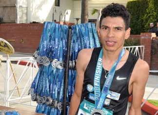 El Maratonista Nicaragüense Dirian Bonilla Primer Latinoamericano en cruzar la meta del Maratón de Los Ángeles 2018