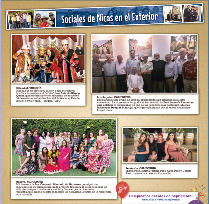 SOCIALES DE NICAS EN EL EXTERIOR – SEPTIEMBRE 2022