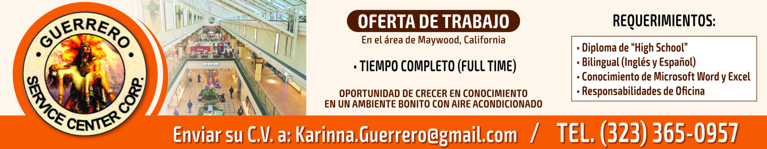 Oferta de Trabajo (Guerrero Service Center)