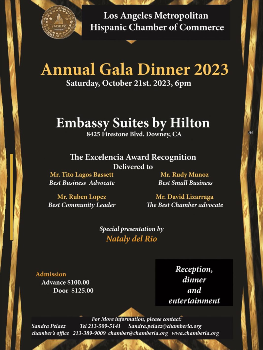 Los Angeles Metropolitan Hispanic Chamber of Commerce (LAMHCC) – Annual Gala Dinner 2023 – Octubre 21