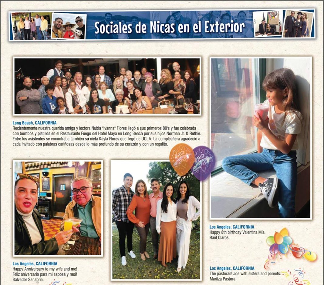 SOCIALES DE NICAS EN EL EXTERIOR – NOVIEMBRE 2023 | Nicas En El Exterior  News - JUNIO 2024