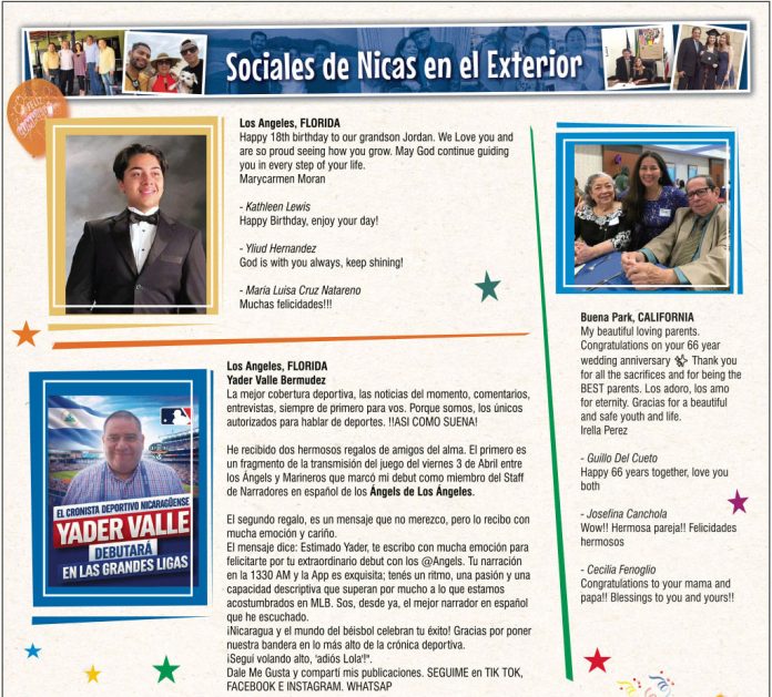 SOCIALES DE NICAS EN EL EXTERIOR SOCIALES DE NICAS EN EL EXTERIOR